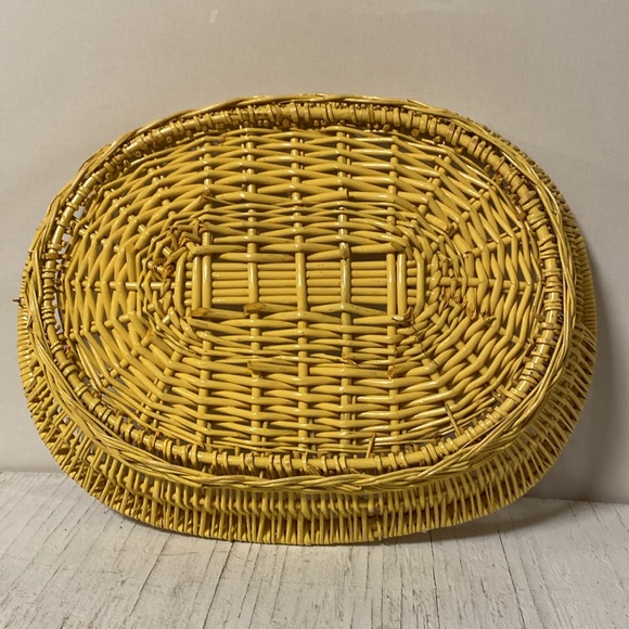 Large Yellow Basket Tray Farmhouse/Country/Boho with side...